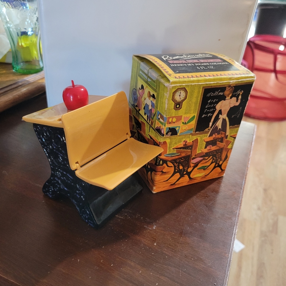 Avon "remember when school desk decanter/box